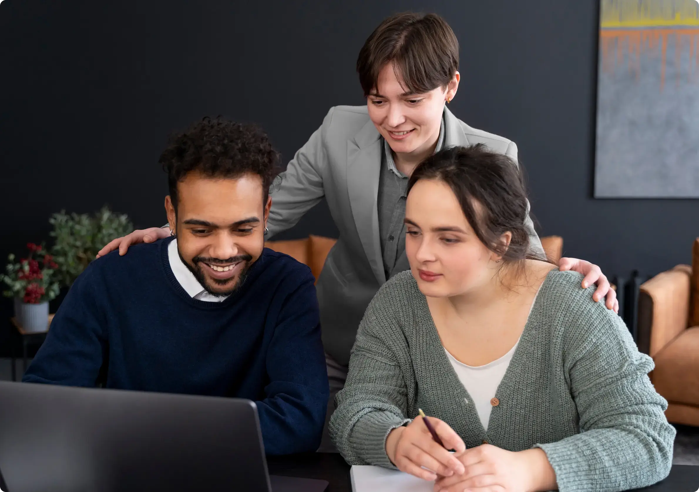 SaaS development team at work